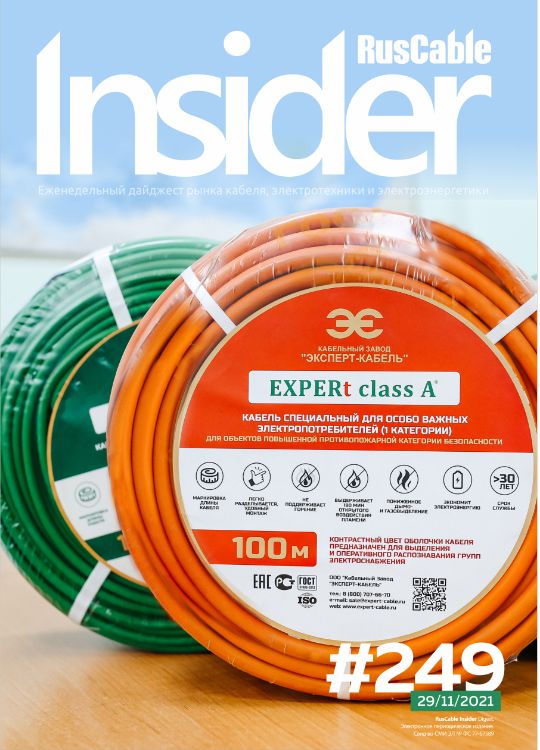 Журнал о кабельном бизнесе RusCable Insider Digest» Выпуск № 249 от 30 ноября 2021 года