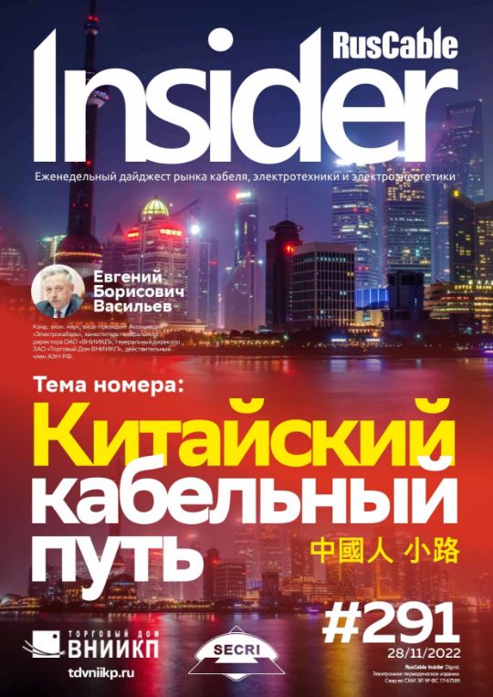 Журнал о кабельном бизнесе RusCable Insider Digest» Выпуск № 291 от 25 ноября 2022 года