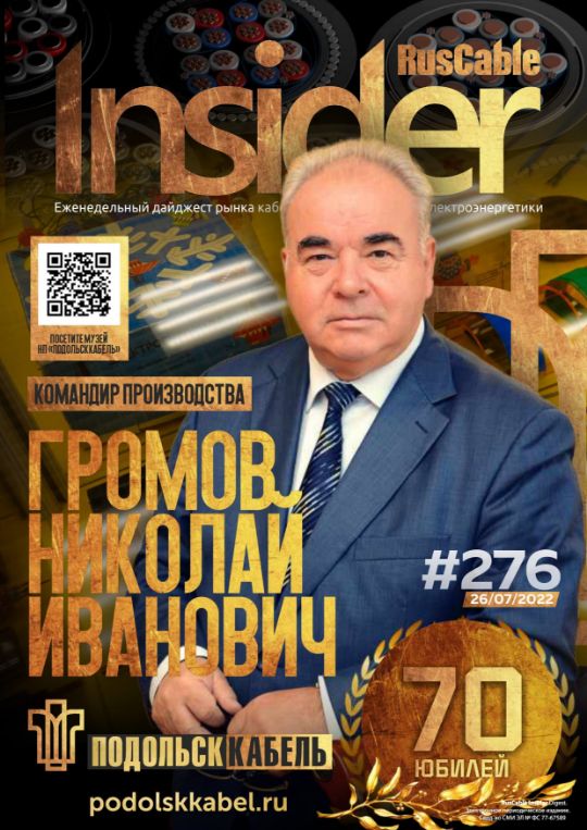 Журнал о кабельном бизнесе RusCable Insider Digest» Выпуск № 276 от 25 июля 2022 года