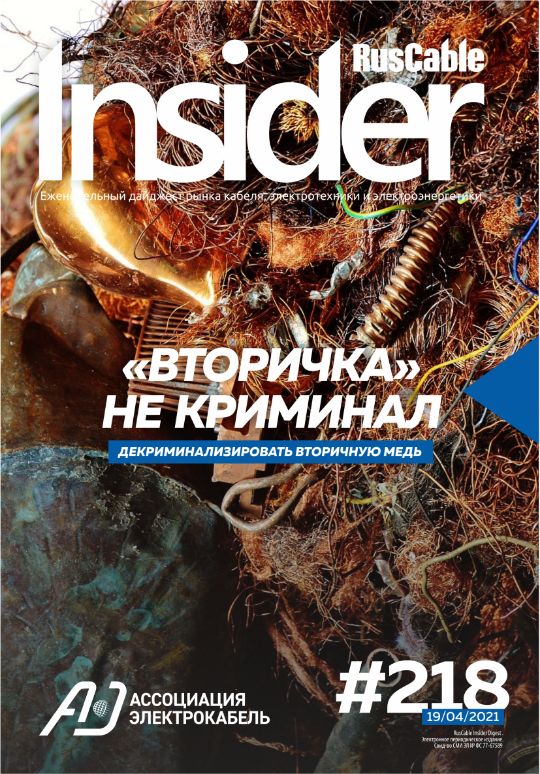 Журнал о кабельном бизнесе RusCable Insider Digest» Выпуск № 218 от 19 апреля 2021 года