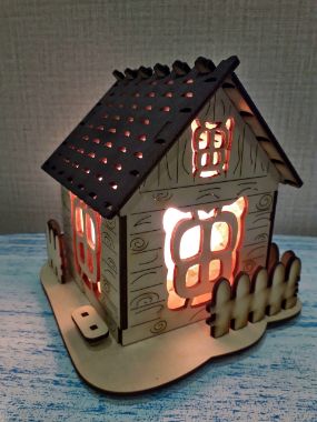 Соляная лампа домик