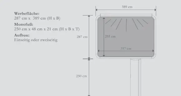 Werbefläche City-Star-Board Maße