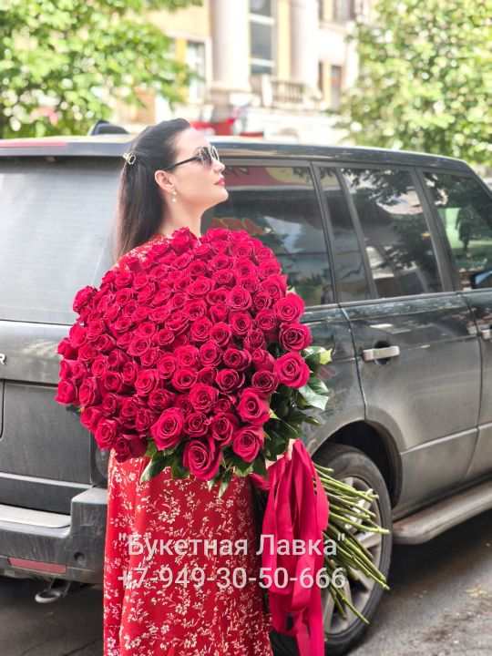 55 роз 70см
