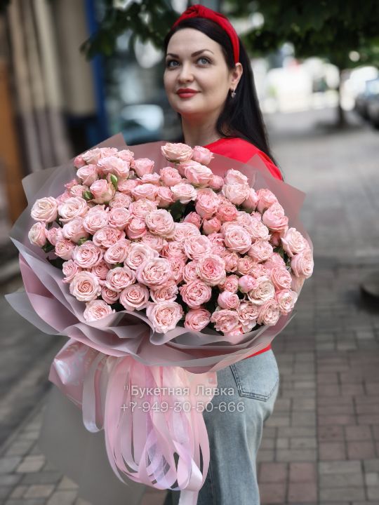 55 роз 70см