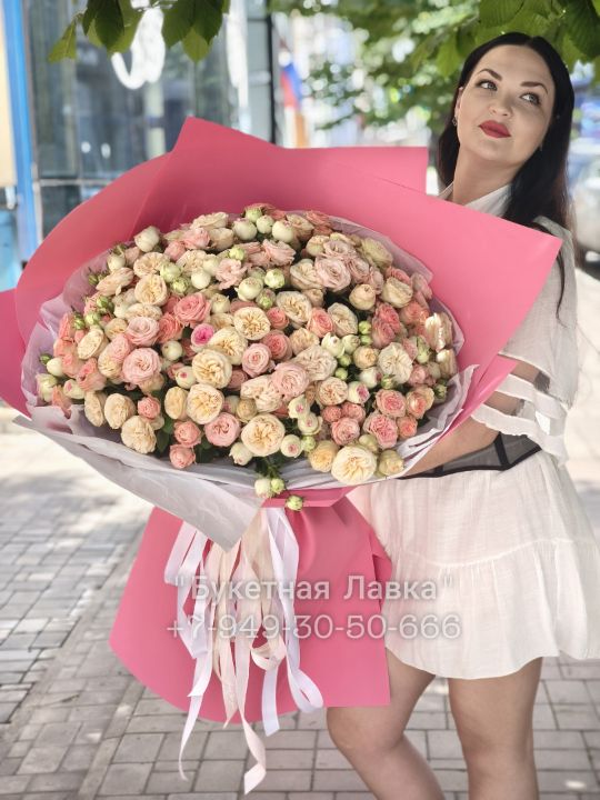 55 роз 70см