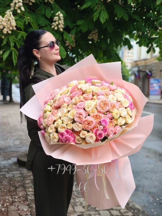 55 роз 70см