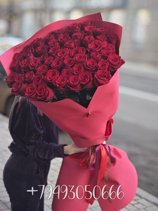 55 роз 70см