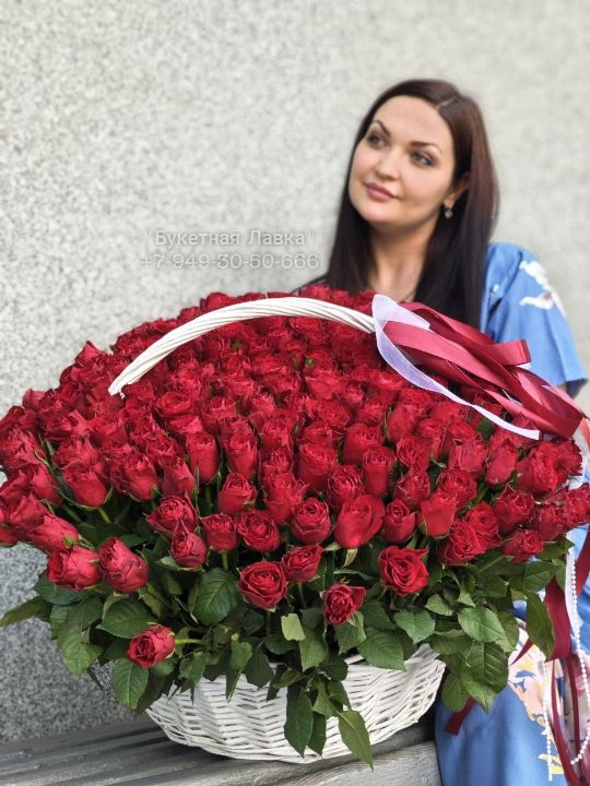 55 роз 70см