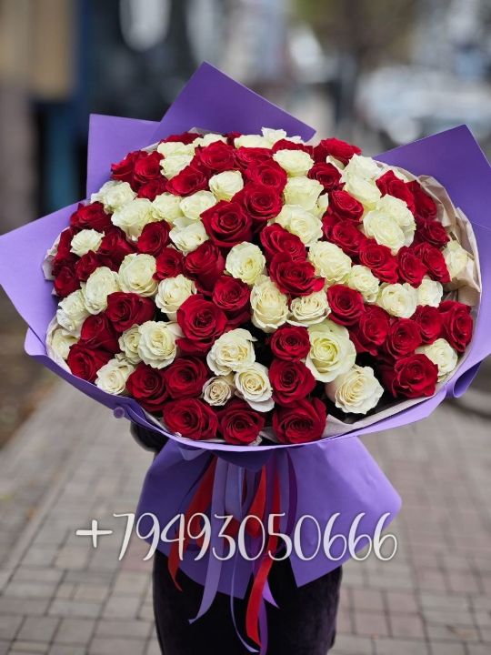 55 роз 70см